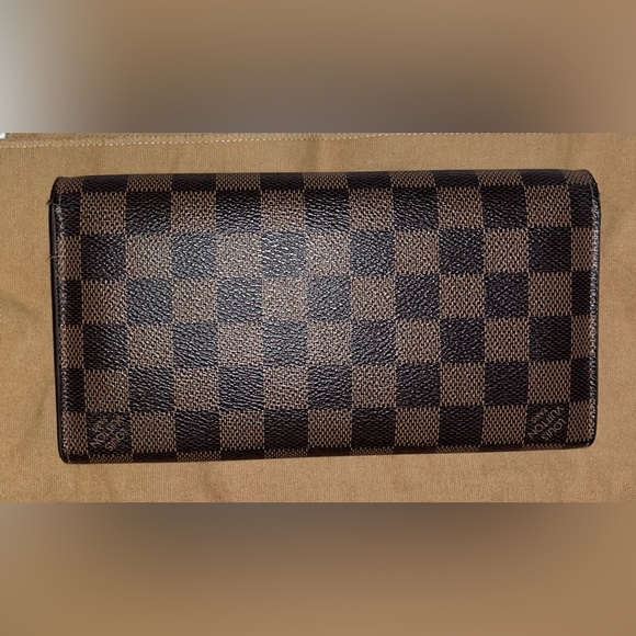 Louis Vuitton Damier Ebene RoseberyTurn Lock Flap Closure Long Wallet LV Dusty - Picture 3 of 13